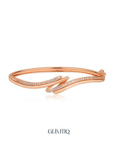 Twisted Grace rose gold plated bracelet studio view