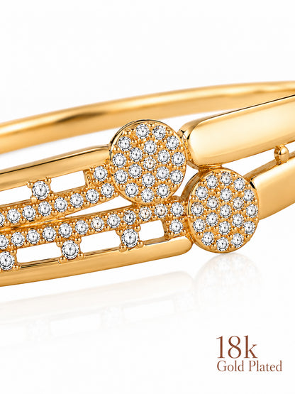 Close-up of Two Companions 18K Gold Plated Bracelet