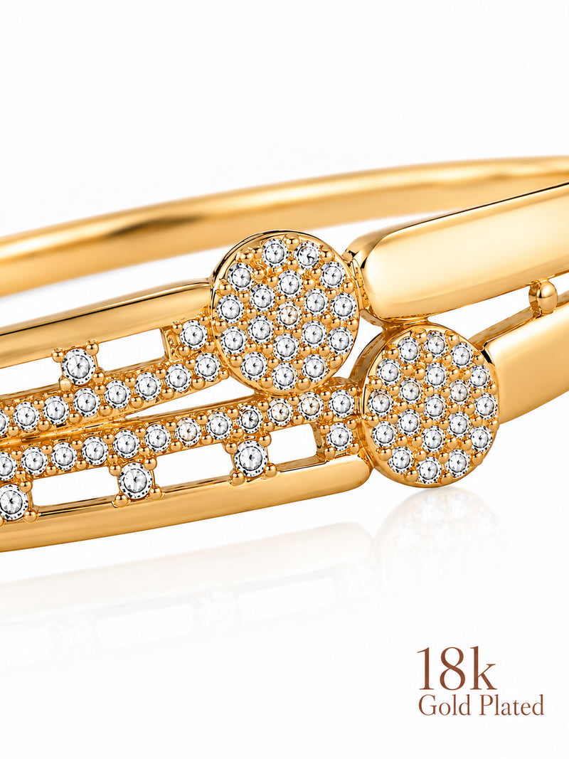 Close-up of Two Companions 18K Gold Plated Bracelet